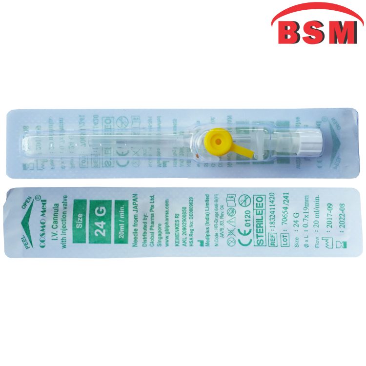 IV Cannula Cathether Cosmomed Wing 24G 