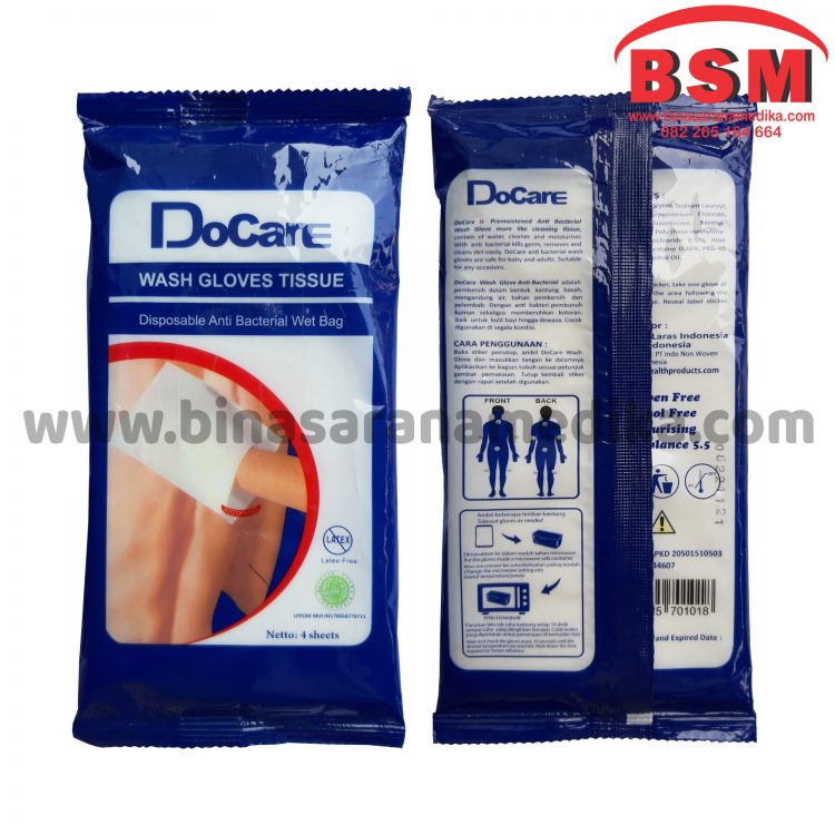 Wash Glove Tissue DoCare Tissue Basah Non Alkohol